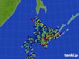 2021年03月18日の北海道地方のアメダス(日照時間)