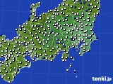 関東・甲信地方のアメダス実況(風向・風速)(2021年03月18日)
