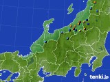 北陸地方のアメダス実況(積雪深)(2021年03月21日)
