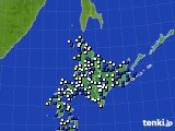 2021年03月22日の北海道地方のアメダス(風向・風速)