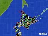 北海道地方のアメダス実況(日照時間)(2021年03月23日)