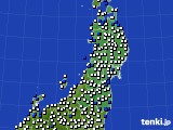 東北地方のアメダス実況(風向・風速)(2021年03月24日)