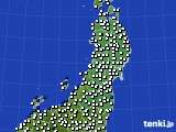 東北地方のアメダス実況(風向・風速)(2021年03月25日)