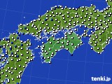 四国地方のアメダス実況(風向・風速)(2021年03月25日)