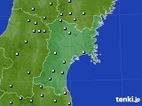 宮城県のアメダス実況(降水量)(2021年03月28日)