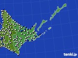 道東のアメダス実況(風向・風速)(2021年03月29日)