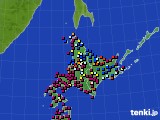 北海道地方のアメダス実況(日照時間)(2021年04月01日)