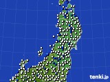 東北地方のアメダス実況(風向・風速)(2021年04月02日)