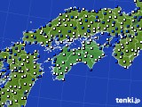 四国地方のアメダス実況(風向・風速)(2021年04月05日)