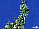 東北地方のアメダス実況(風向・風速)(2021年04月07日)