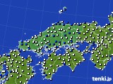 2021年04月07日の中国地方のアメダス(風向・風速)