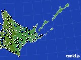 2021年04月07日の道東のアメダス(風向・風速)