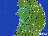 秋田県のアメダス実況(風向・風速)(2021年04月07日)
