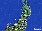 東北地方のアメダス実況(風向・風速)(2021年04月08日)