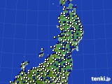 東北地方のアメダス実況(風向・風速)(2021年04月09日)