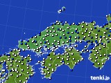 中国地方のアメダス実況(風向・風速)(2021年04月09日)