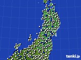 東北地方のアメダス実況(風向・風速)(2021年04月10日)