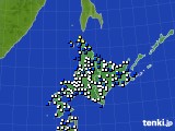 北海道地方のアメダス実況(風向・風速)(2021年04月11日)