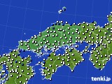 中国地方のアメダス実況(風向・風速)(2021年04月11日)