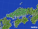 中国地方のアメダス実況(風向・風速)(2021年04月13日)