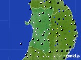 秋田県のアメダス実況(風向・風速)(2021年04月13日)