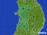 2021年04月14日の秋田県のアメダス(風向・風速)