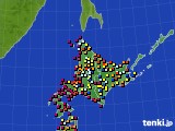 北海道地方のアメダス実況(日照時間)(2021年04月15日)