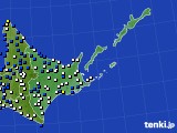 道東のアメダス実況(風向・風速)(2021年04月15日)