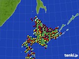 北海道地方のアメダス実況(日照時間)(2021年04月16日)