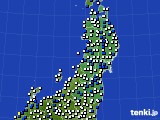 東北地方のアメダス実況(風向・風速)(2021年04月16日)