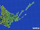 道東のアメダス実況(風向・風速)(2021年04月16日)