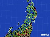 東北地方のアメダス実況(日照時間)(2021年04月18日)