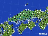 中国地方のアメダス実況(風向・風速)(2021年04月18日)