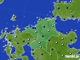 福岡県のアメダス実況(風向・風速)(2021年04月18日)