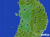 秋田県のアメダス実況(風向・風速)(2021年04月18日)