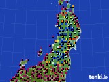 東北地方のアメダス実況(日照時間)(2021年04月19日)