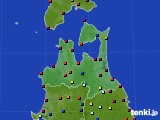 青森県のアメダス実況(日照時間)(2021年04月19日)