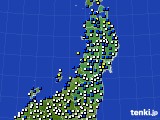 東北地方のアメダス実況(風向・風速)(2021年04月19日)