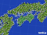 2021年04月19日の四国地方のアメダス(風向・風速)
