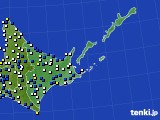 2021年04月19日の道東のアメダス(風向・風速)