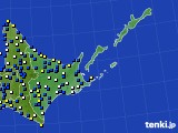 道東のアメダス実況(風向・風速)(2021年04月21日)