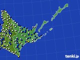道東のアメダス実況(風向・風速)(2021年04月22日)