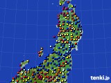 2021年04月25日の東北地方のアメダス(日照時間)