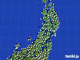 2021年04月25日の東北地方のアメダス(風向・風速)