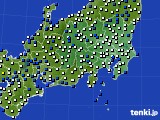 関東・甲信地方のアメダス実況(風向・風速)(2021年04月25日)