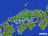 2021年04月25日の中国地方のアメダス(風向・風速)