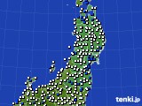 2021年04月27日の東北地方のアメダス(風向・風速)