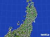 2021年04月28日の東北地方のアメダス(風向・風速)