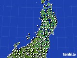 2021年05月04日の東北地方のアメダス(風向・風速)