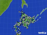 北海道地方のアメダス実況(風向・風速)(2021年05月08日)